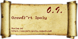 Ozsvárt Ipoly névjegykártya